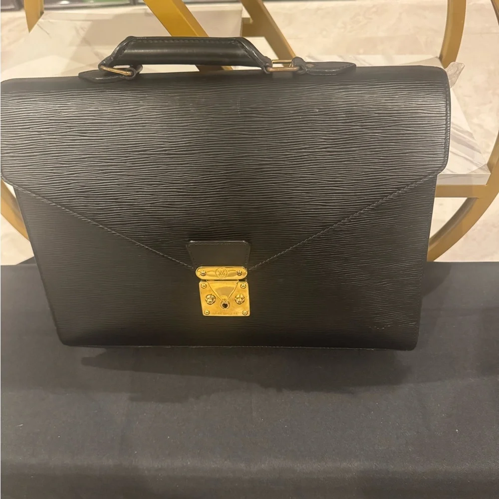 Louis Vuitton Black Leather Briefcase